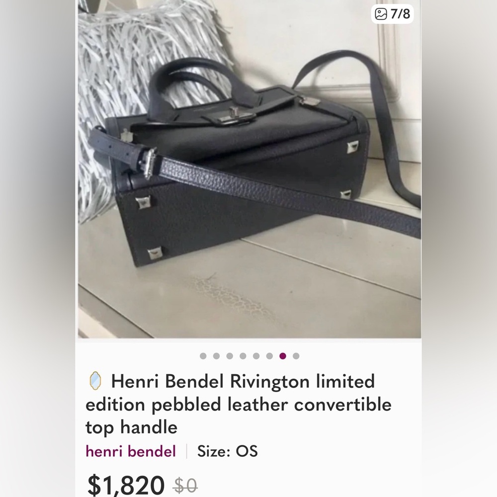 NWT FULL INCLUSION HENRI BENDEL RIVINGTON LIMITED EDITION SATCHEL/CROSSBODY - Picture 16 of 16